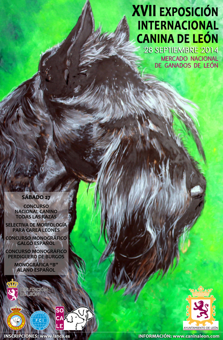 Cartel Exposición  Internacional Canina de León 2014